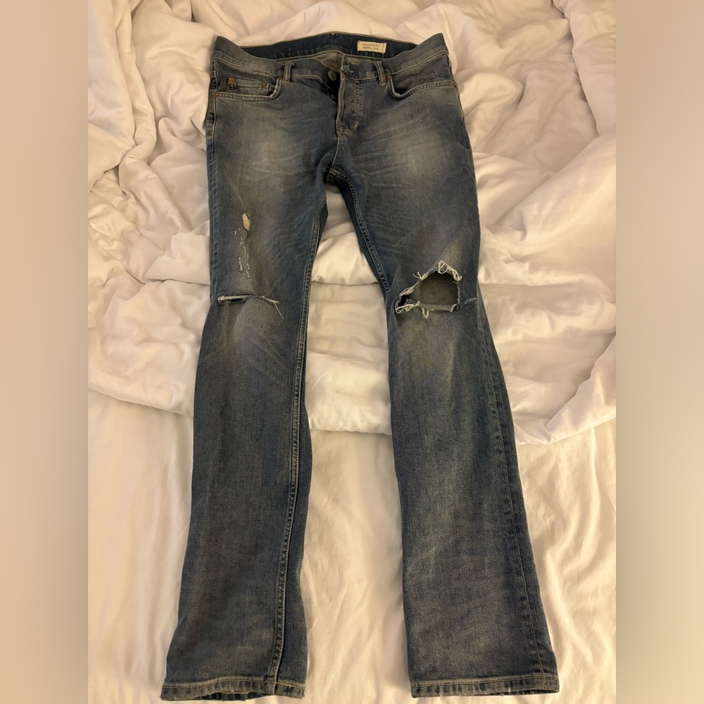 Men’s blue denim All Saints jeans Size 33
